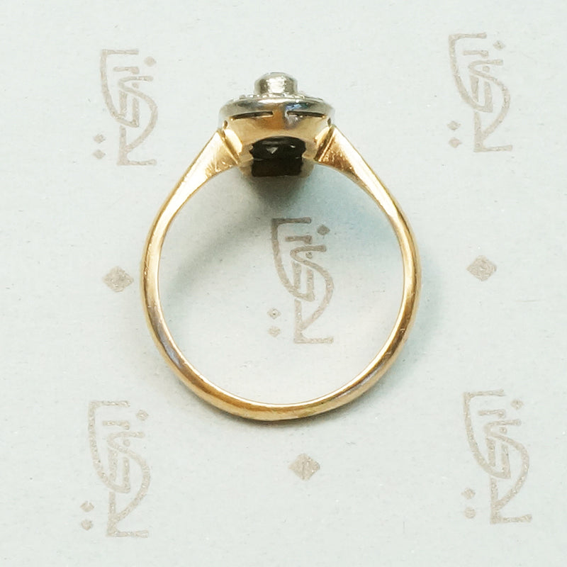 Unique Antique Oval Plaque Diamond Ring