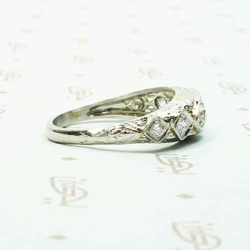 Edwardian Beauty Diamond Set Filigree Ring