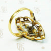 Lacy Edwardian Filigree Ring with Diamonds & Pearls
