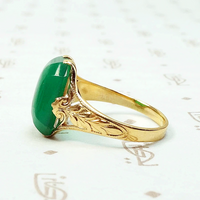 Divine Deco Parakeet Green Agate Ring