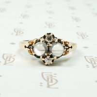 Dreamy Double Moonstone & Diamond Ring