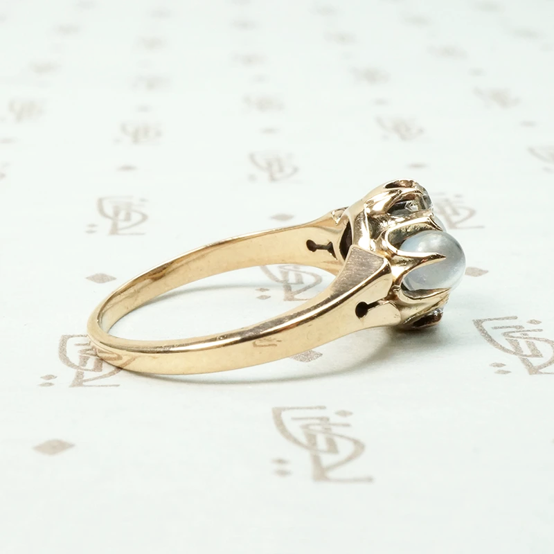 Dreamy Double Moonstone & Diamond Ring