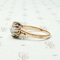 Dreamy Double Moonstone & Diamond Ring