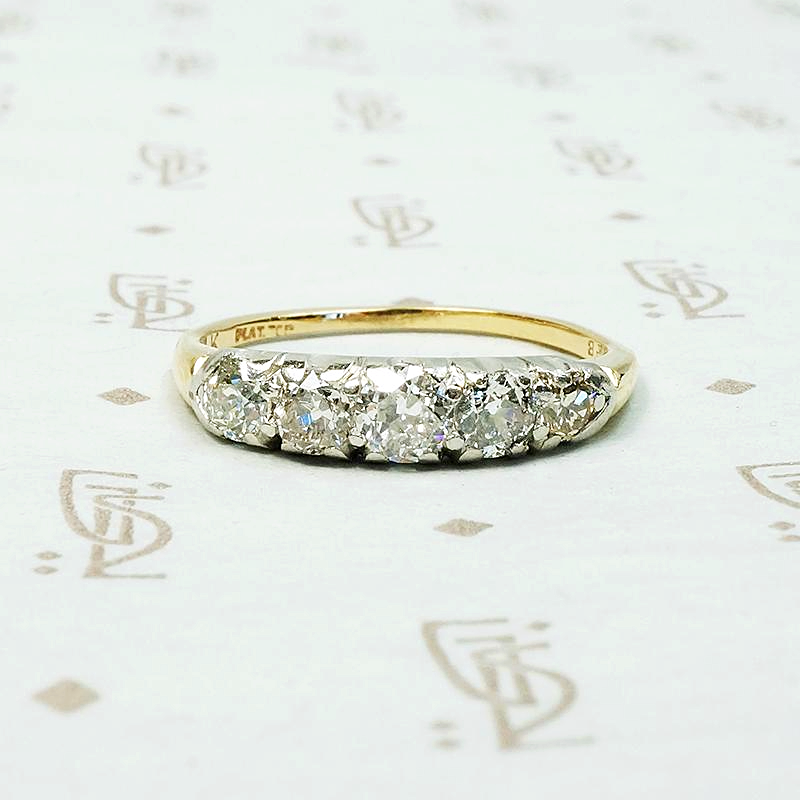 Chunky Diamond Wedding Band in Platinum & Gold