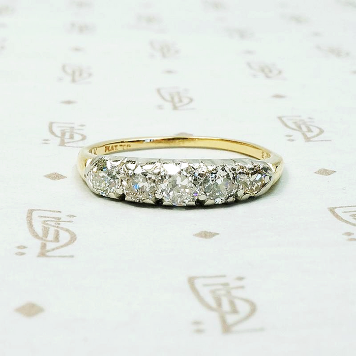Chunky Diamond Wedding Band in Platinum & Gold