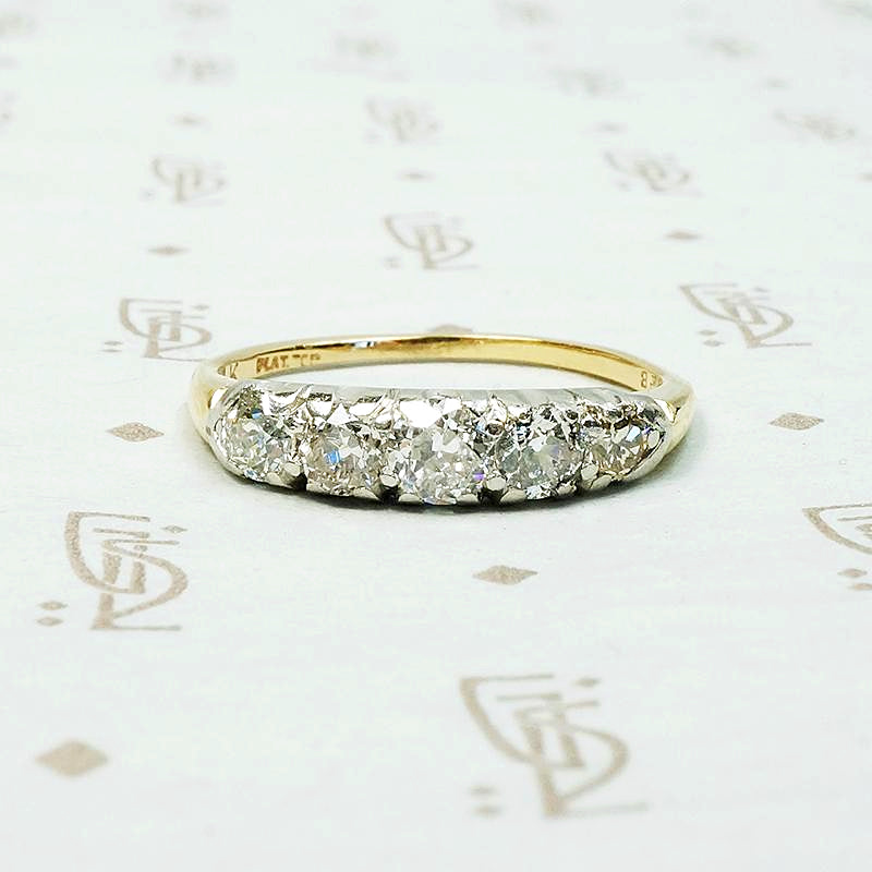Chunky Diamond Wedding Band in Platinum & Gold