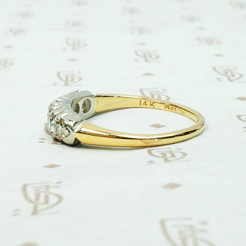 Chunky Diamond Wedding Band in Platinum & Gold