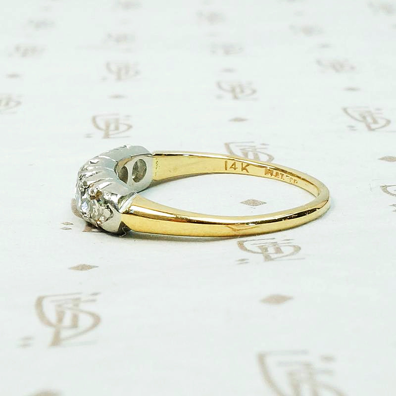 Chunky Diamond Wedding Band in Platinum & Gold