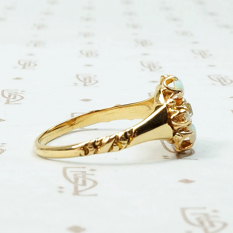 Victorian Romance Opal & Diamond Ring