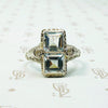 Satisfying Symmetry Aquamarine Filigree Ring