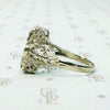 Satisfying Symmetry Aquamarine Filigree Ring