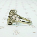 Satisfying Symmetry Aquamarine Filigree Ring