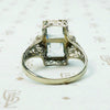 Satisfying Symmetry Aquamarine Filigree Ring