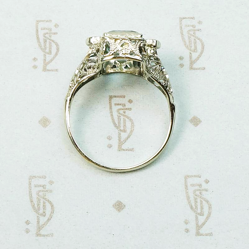 Satisfying Symmetry Aquamarine Filigree Ring