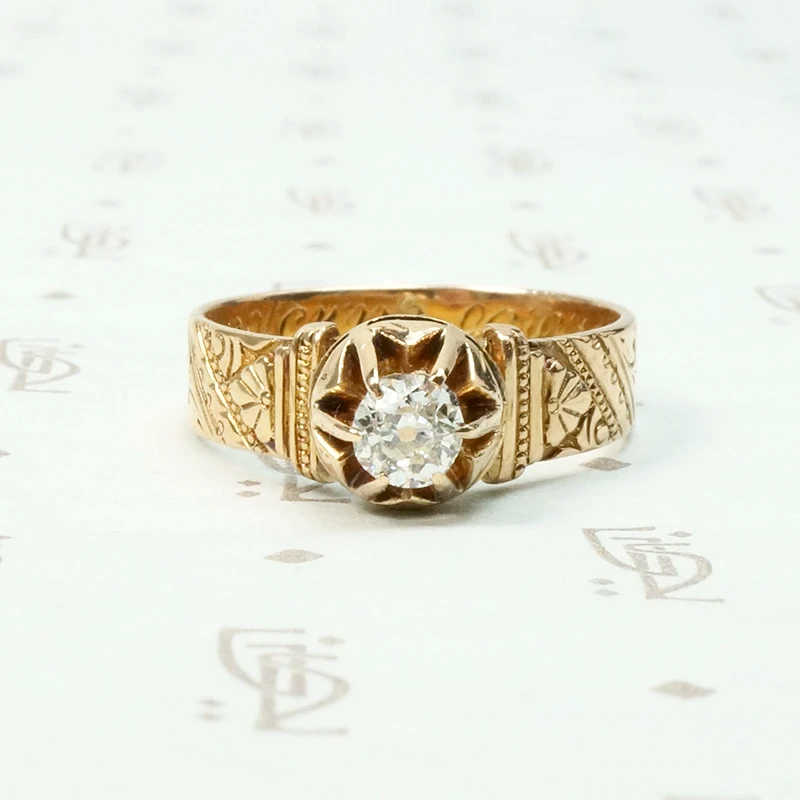 Victorian Grand Period OMC Diamond Solitaire