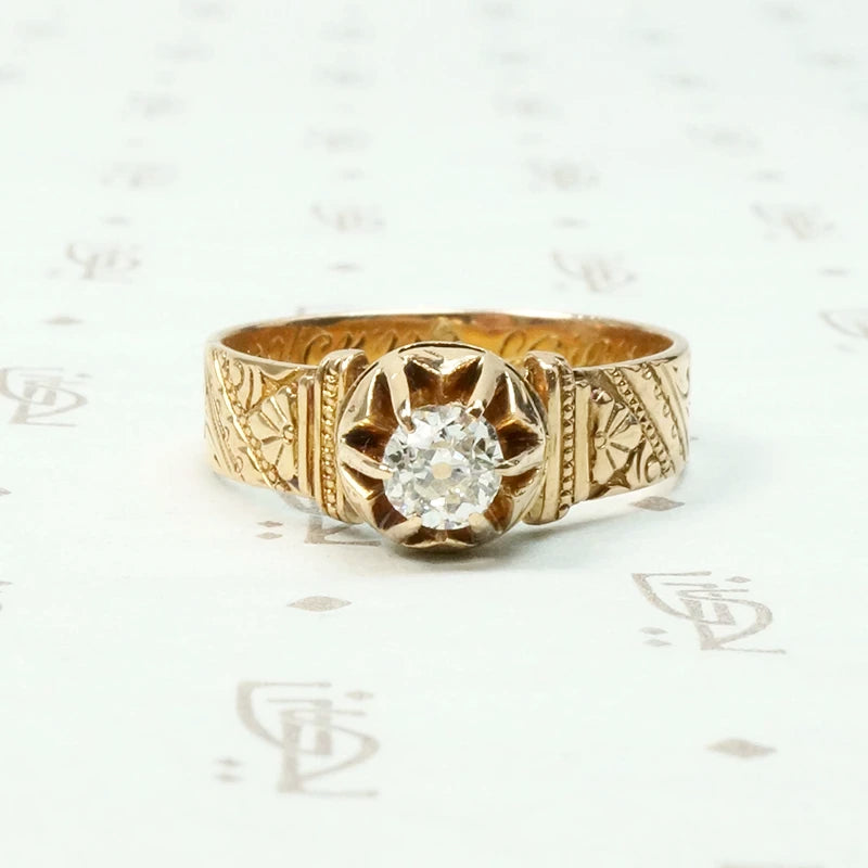 Victorian Grand Period OMC Diamond Solitaire