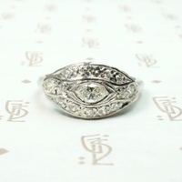 Art Deco Eye Ring with Marquis Cut Diamond