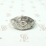 Art Deco Eye Ring with Marquis Cut Diamond