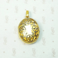 Superb Victorian Crystal Locket with Gold & Enamel Overlay