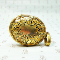 Superb Victorian Crystal Locket with Gold & Enamel Overlay