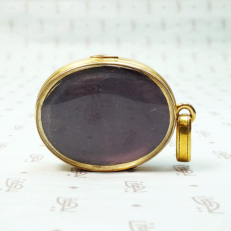 Superb Victorian Crystal Locket with Gold & Enamel Overlay
