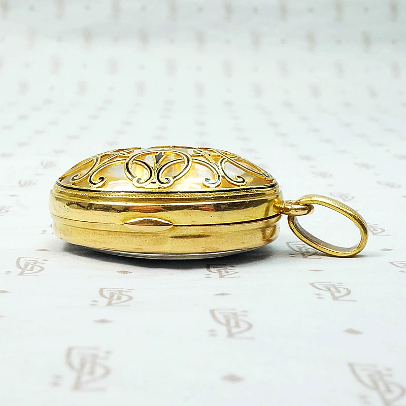 Superb Victorian Crystal Locket with Gold & Enamel Overlay