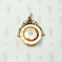 Antique Gold & Platinum Locket with Star Set Diamond