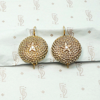 Charming Victorian Ear Bobs with Star Set Diamonds