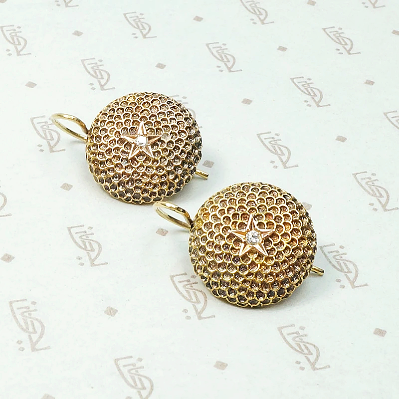 Charming Victorian Ear Bobs with Star Set Diamonds