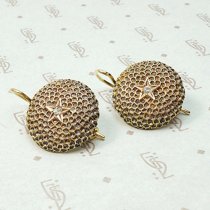 Charming Victorian Ear Bobs with Star Set Diamonds