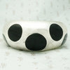 Fabulous Silver Bracelet with Bakelite Polka Dots