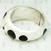 Fabulous Silver Bracelet with Bakelite Polka Dots