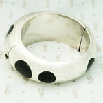 Fabulous Silver Bracelet with Bakelite Polka Dots
