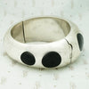 Fabulous Silver Bracelet with Bakelite Polka Dots