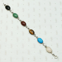 Vintage Seven Scarab Bracelet in Sterling