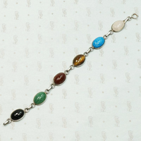Vintage Seven Scarab Bracelet in Sterling
