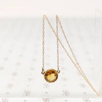 November Birthstone Citrine Solitaire Necklace
