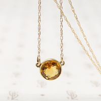 November Birthstone Citrine Solitaire Necklace