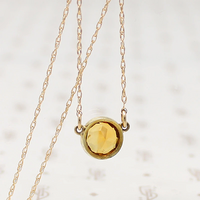 November Birthstone Citrine Solitaire Necklace
