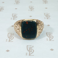 Bloodstone and Flourishes An 1850's Gold Ring