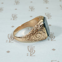 Bloodstone and Flourishes An 1850's Gold Ring