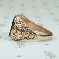 Bloodstone and Flourishes An 1850's Gold Ring