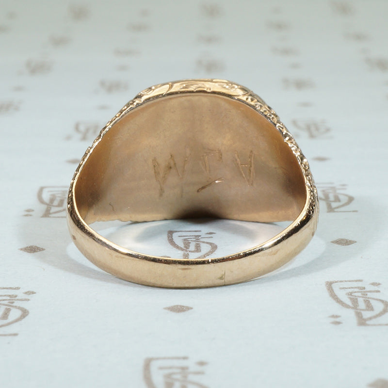 Bloodstone and Flourishes An 1850's Gold Ring
