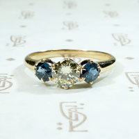 Dazzling Fancy Yellow Diamond & Sapphire Ring