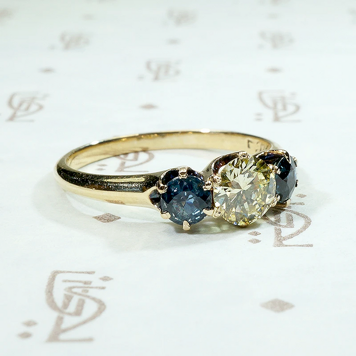 Dazzling Fancy Yellow Diamond & Sapphire Ring