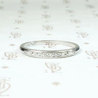 Slim Diamond & Platinum Band with Sweet Details