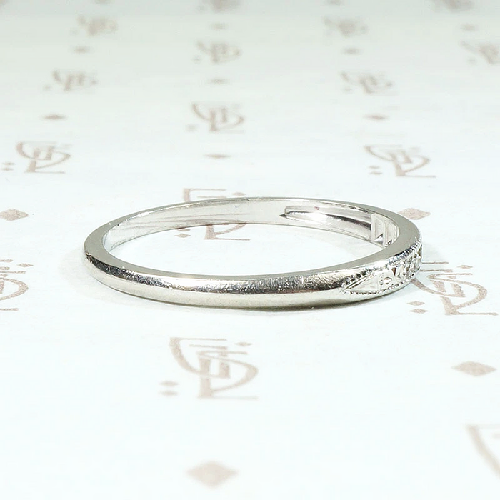 Slim Diamond & Platinum Band with Sweet Details