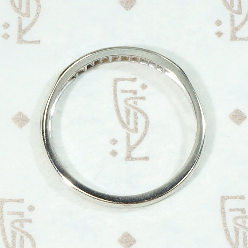 Slim Diamond & Platinum Band with Sweet Details