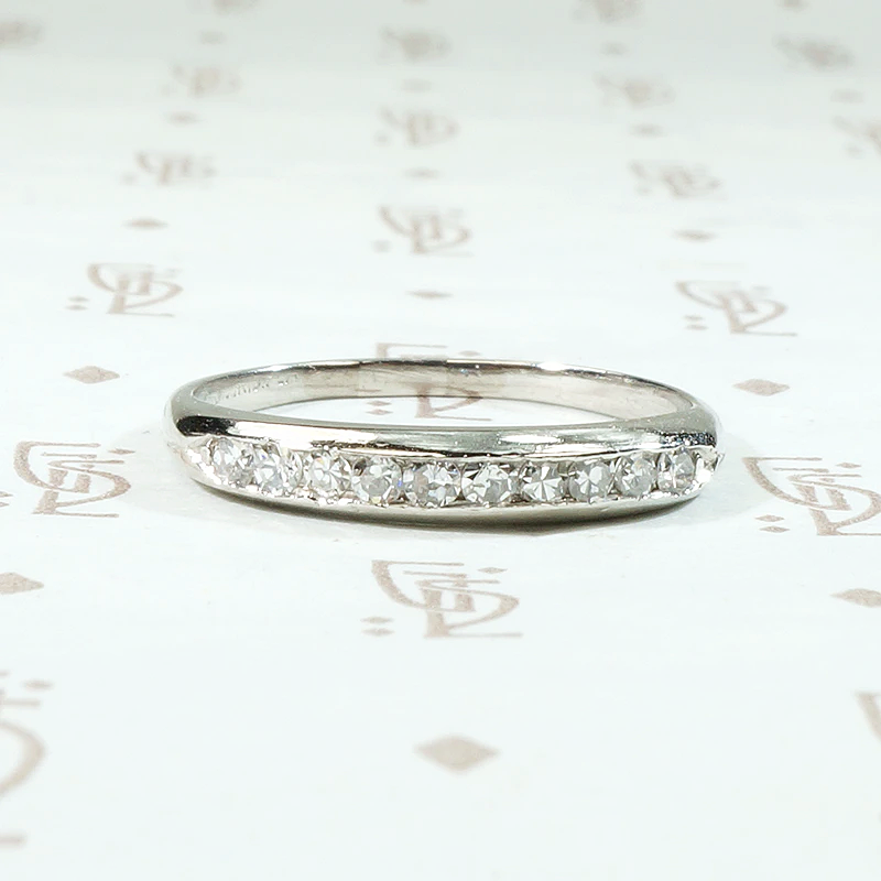 Channel Set Diamond Wedding Band in Platinum