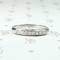 Channel Set Diamond Wedding Band in Platinum
